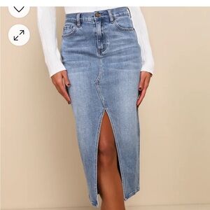 Lulus denim midi skirt